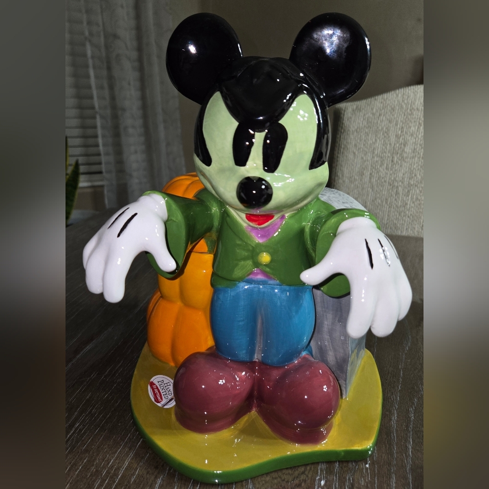 Disney Green and Blue Mickey Mouse Vampire Cookie Jar
